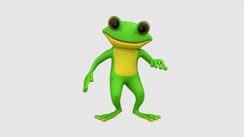 Dancing frog - 3d render looped with alpha channel. Stock Footage 170537588