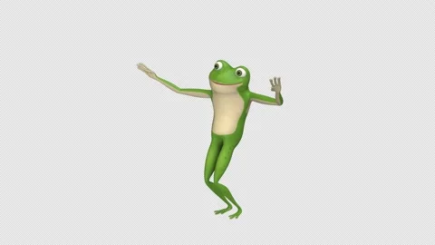 Dancing frog - 3d render looped with alpha channel. Stock Footage 171872593