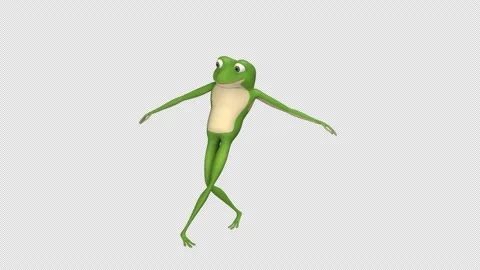 Dancing frog - 3d render looped with alpha channel. Stock Footage 171872780