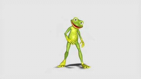 Dancing Frog Loop on Alpha Channel Stock Footage 162880400