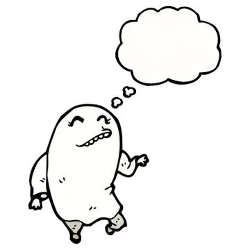 Dancing ghost with thought bubble cartoon Illustrazione stock