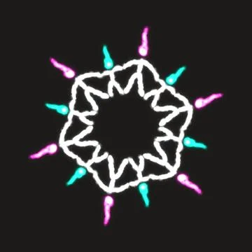 Dancing Ghostly Figures with Glowing Wisp Heads – Fantasy Illustration 스톡 일러스트