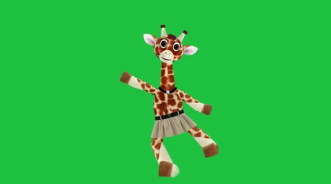 Dancing Giraffe:  Green Screen Video stock 33846255