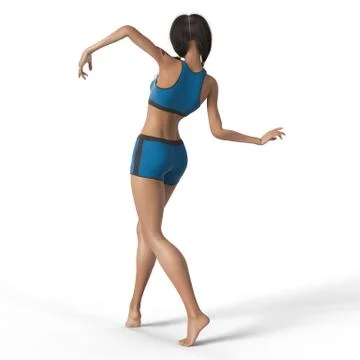 Dancing girl 3d rendering Illustrazione stock