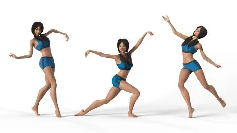 Dancing girl 3d rendering Illustrazione stock