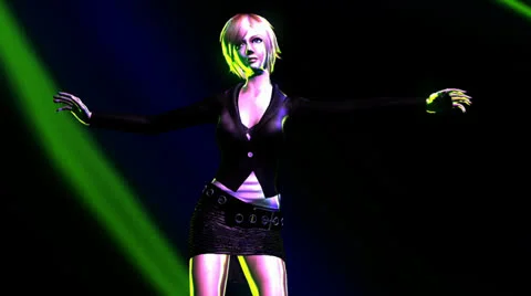Dancing girl animation Stock Footage 26550424
