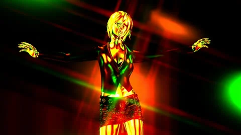 Dancing girl animation Stock Footage 26553759