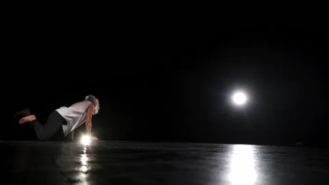Dancing girl on a black background, modern crazy dance. Stock Footage 159366648