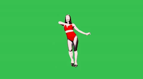 Dancing girl on a green background Stock Footage 56720752