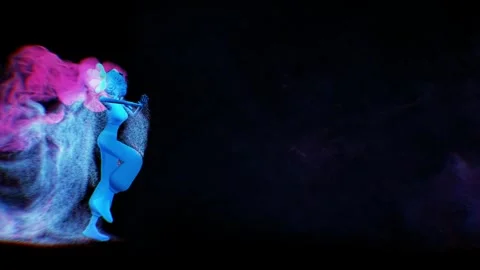 Dancing girl, horizontal, black background, 3d video motion Stock Footage 303554389