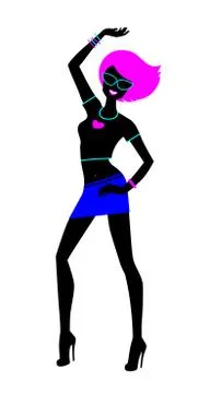 Dancing girl Illustrazione stock