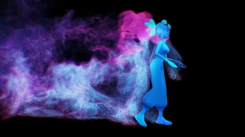 Dancing girl, motion, 3d Stock Footage 303554415