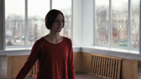 Dancing girl in slow motion. 4K video close up. Stock Footage 123776359