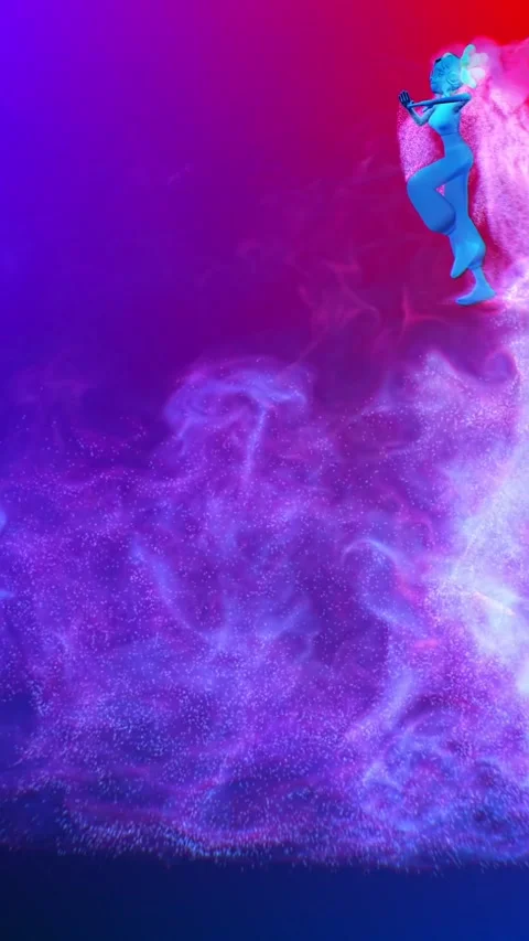 Dancing girl, vertical, looping, 3d motion Stock Footage 303554393