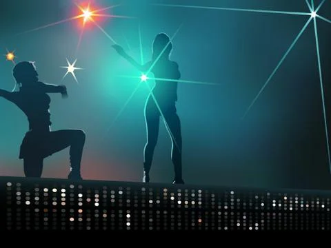 Dancing Girls Stock Illustration