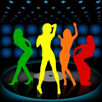 Dancing Girls Stock Illustration