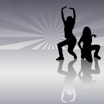 Dancing Girls Stock Illustration