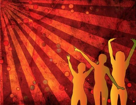 Dancing girls Stock Illustration