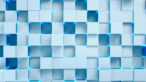 Dancing Glacier Cube Wall V1- 4K Professional 3D Animated Background Loop Stock Footage