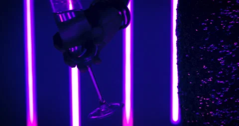 Dancing with a Glass of Champagne Stock Footage 143875277
