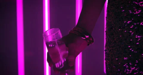 Dancing with a Glass of Champagne Stock Footage 144646195