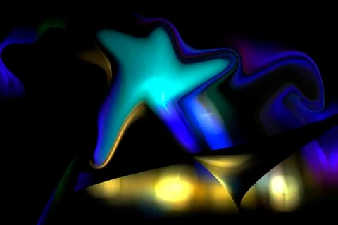 Dancing glowing multicolored patterns. Background, backdrop or wallpaper. Abs Stock Photos