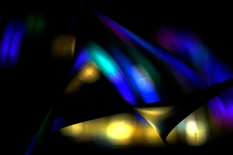 Dancing glowing multicolored patterns. Background, backdrop or wallpaper. Abs Stock Photos