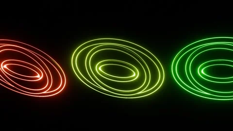 Dancing glowing neon rings in a seamless loop. Stock Footage 288321704