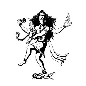 Dancing God Shiva Stock Illustration