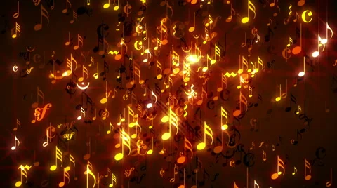 Dancing Golden Musical Notes Video stock 68763882