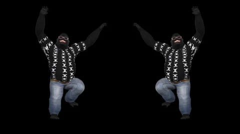 Dancing Gorrila - Duo - 03- Loop - Alpha Channel - 30 fps Video stock 38429645