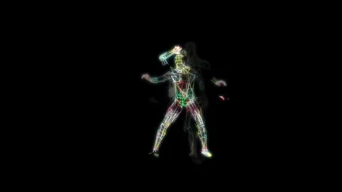 Dancing With Gridlines One Dancer Echo Stock Footage 339287281