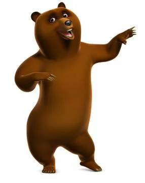 Dancing grizzly bear 스톡 일러스트