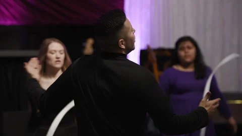 Dancing Group in Church Hispanic Video stock 146935561