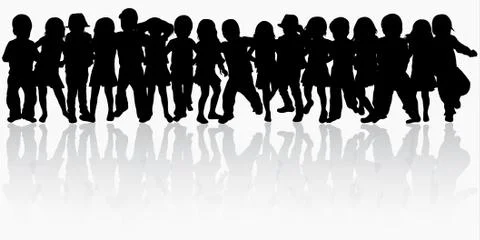 Dancing group Stock Illustration