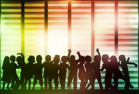 Dancing group Stock Illustration