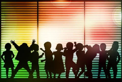 Dancing group Stock Illustration