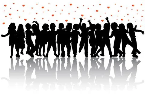 Dancing group Stock Illustration