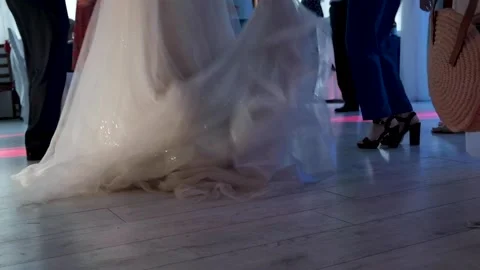 Dancing in the hall view of the feet Stock Footage 146098875