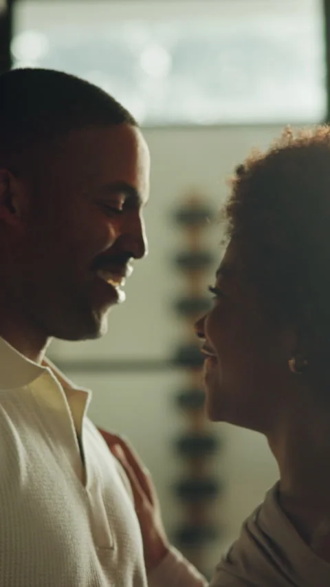 Dancing, happy and couple in home with spin for bonding, connection and romantic Stock Footage 340777350