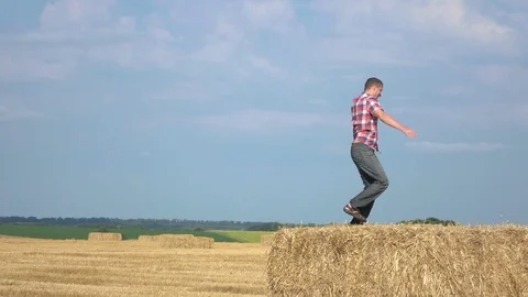Dancing on the hay Stock Footage 71308481