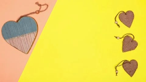 A dancing heart on a pink surface seems to be beating passionately Video stock 150017253