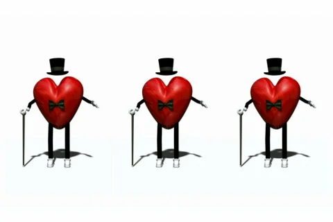 Dancing Heart Trio loopable NTSC Video stock 302367