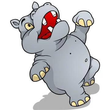 Dancing Hippo Stock Illustration