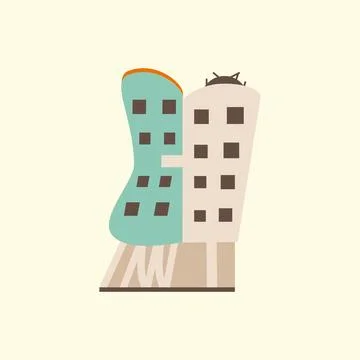 Dancing House in Prague. Stock Illustration