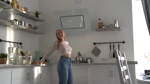 Dancing in the kitchen Stock Footage 152659802
