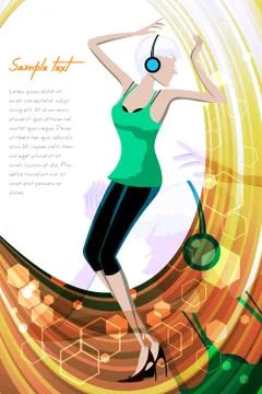 Dancing lady Stock Illustration