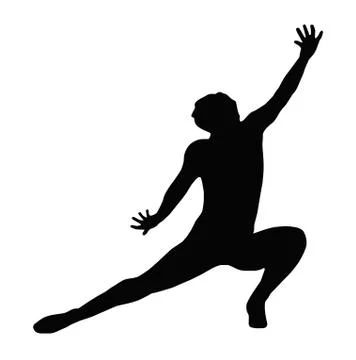 Dancing lady kneeling spread leg Stock Illustration
