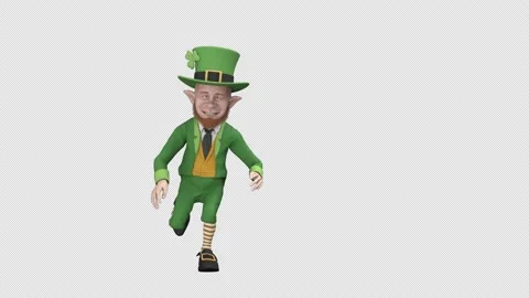 Dancing Leprechaun - 3d render looped with alpha channel. Stock Footage 221965118