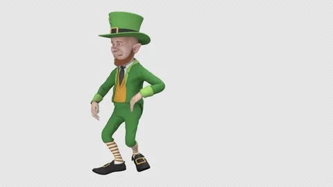 Dancing Leprechaun - 3d render looped with alpha channel. Video stock 221965821